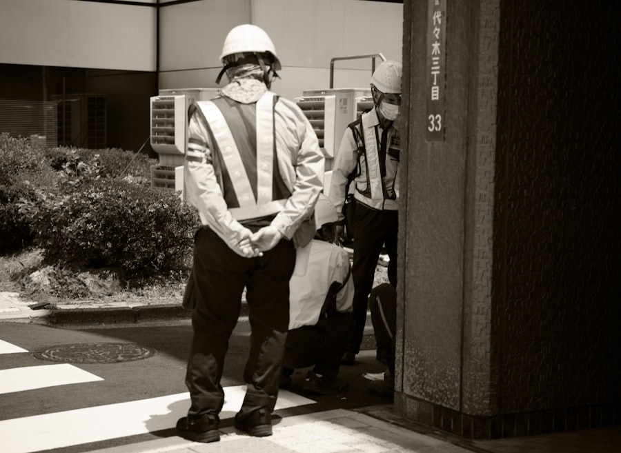Safety workers on an industrial site